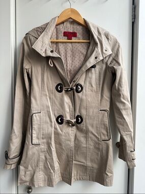 CoffeeShop Light Beige Toggle Trench Coat